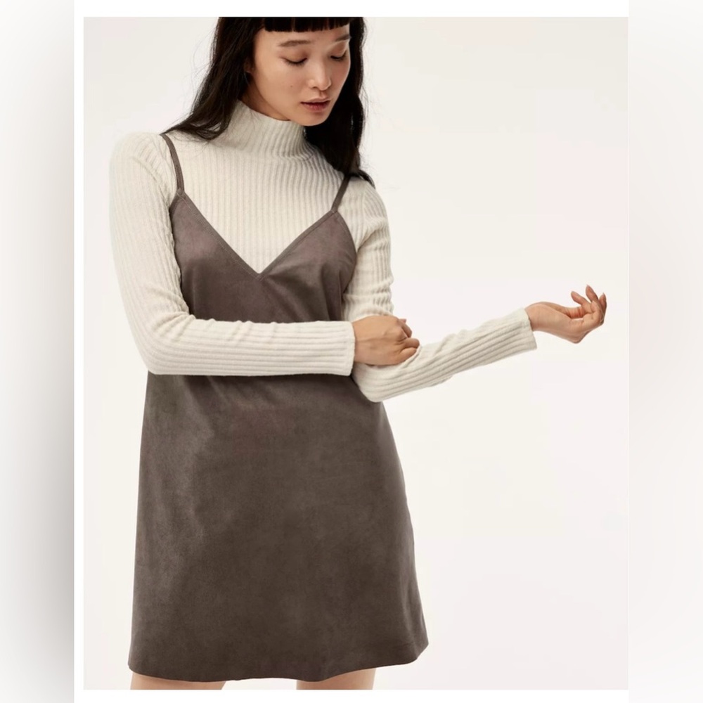 Aritzia Wilfred Free Vivienne Faux Suede Camisole Dress